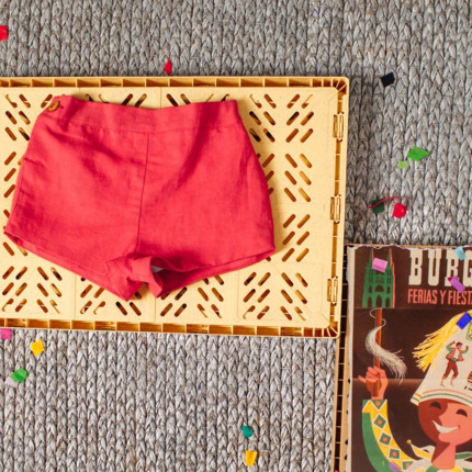 Pantalón Corto Lino Coral.