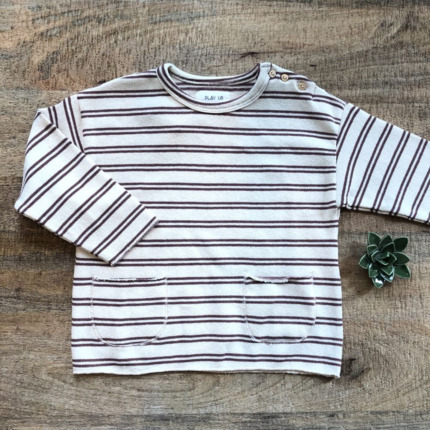 Sudadera Rayas Caruma Bolsillos.