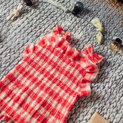Top Engomado Vichy Rojo.