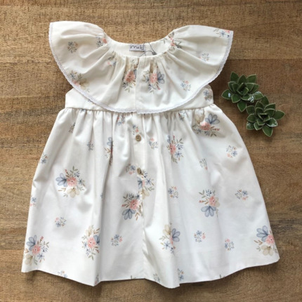 Vestido Crudo Flores.